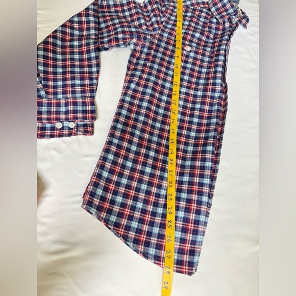 L.L. BEAN Men's red and blue plaid button down shirt size S - Picture 2 of 12